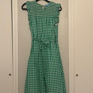 Draper James Green and White Textured Dress